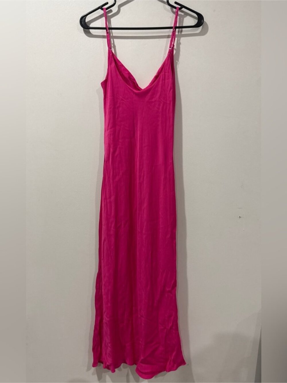 Wilfred Hot Pink Cowl Neck Satin Maxi Slip Dress – XS - Picture 4 of 6